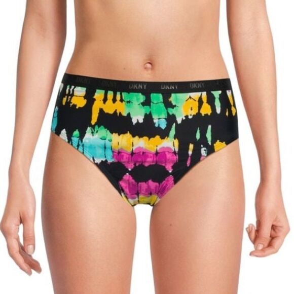 NWT DKNY women’s high waist tie dye bikini bottom size medium - Picture 1 of 9